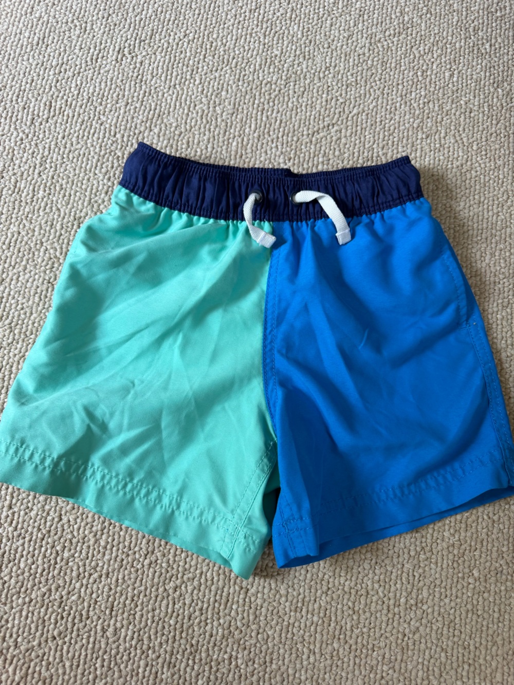Hanna Andersson Colorblock Aqua and Blue Swim Shorts 90cm / US Size 3T